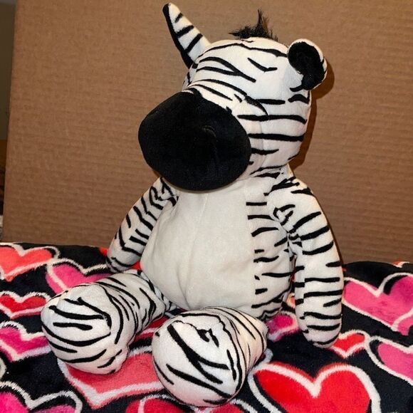 Manhattan Toy Company Huggables 15” Black and White Soft Cuddly Zoe Zebra Plush - Picture 7 of 7